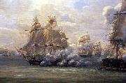 Louis-Philippe Crepin Fight of the Poursuivante against the British ship Hercules oil painting